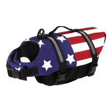 Colete salva-vidas para ces Doglay Colete salva-vidas para ces para natao em barcos Colete salva-vidas ajustvel para filhotes com listras re