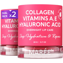 MAREE Maseczka do ust z kwasem hialuronowym 2 ZESTAW - Balsam maslany na noc - Nawilzacz do bardzo suchych ust - Hidratante de Labios Care Hydrat