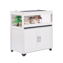 unipaws Hedgehog Cage with Storage Cabinet Hamster Cage for Rat and Guinea Pigs Clear Transparent PVC Visual Small Animal Cage with Tray Hamster En