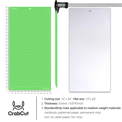 Tapetes de corte para Cricut Maker 4/Explore 4/Maker 3/Explore 3/Explore Air 2 12x24 Polegadas 3Pack Verde StandardGrip Durvel de longa durao 2