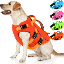 Dogcheer Hondenreddingsvest met dubbel reddingshandvat Reflecterend hondenharnas Zwemvest voor zwemmen Varen Verstelbaar puppy-zwemjack Huisdier