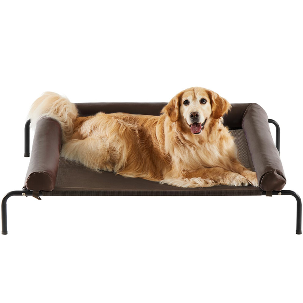 RRPETHOME Large Elevated Cooling Dog Bed Raised Dog Cot Beds for Large Dogs Elevated Outdoor Pet Cot Chew Proof Portable Cooling Pet Cot with