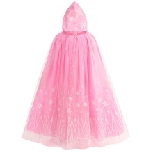 PURFEEL Girls Cape Elsa Pue Lasten Hupullinen Viitta Puku Pinkki 7-10 V.