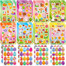 CUUSNNY Velikonocn samolepky pro deti Hromadn - 24 listu Samolepky Bunny Egg Velikonocn kok Nplne na oslavy Remesln vrobky do vajcek Drky