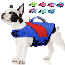 Doglay Hundeschwimmweste zum Bootfahren und Schwimmen, reflektierende Hundeschwimmwesten mit hohem Auftrieb, Rettungsgriff und verstellbarer D-Ring-R