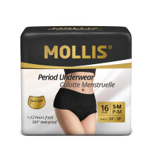 MOLLIS Einweg-Periodenunterw   sche f   r Frauen, Postpartum-H   schen, Schwangerschafts-Slips, starker Blutfluss, auslaufsicher, Schwarz (S/M, Anzahl