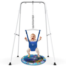 G Taleco Gear Baby Jumper con stand Baby Bouncer Easy Set-Up Baby Exerciser per bambini attivi adatti per blu interno ed esterno (tappetino d'acqua)