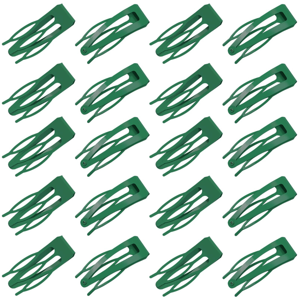 Elane 20 Pcs Metal Snap Hair Clips For Women Hair Clips Barrettes Double Grip Hair Clips Small Hair Clips For Women Girl Thick Fine Hair (Green)