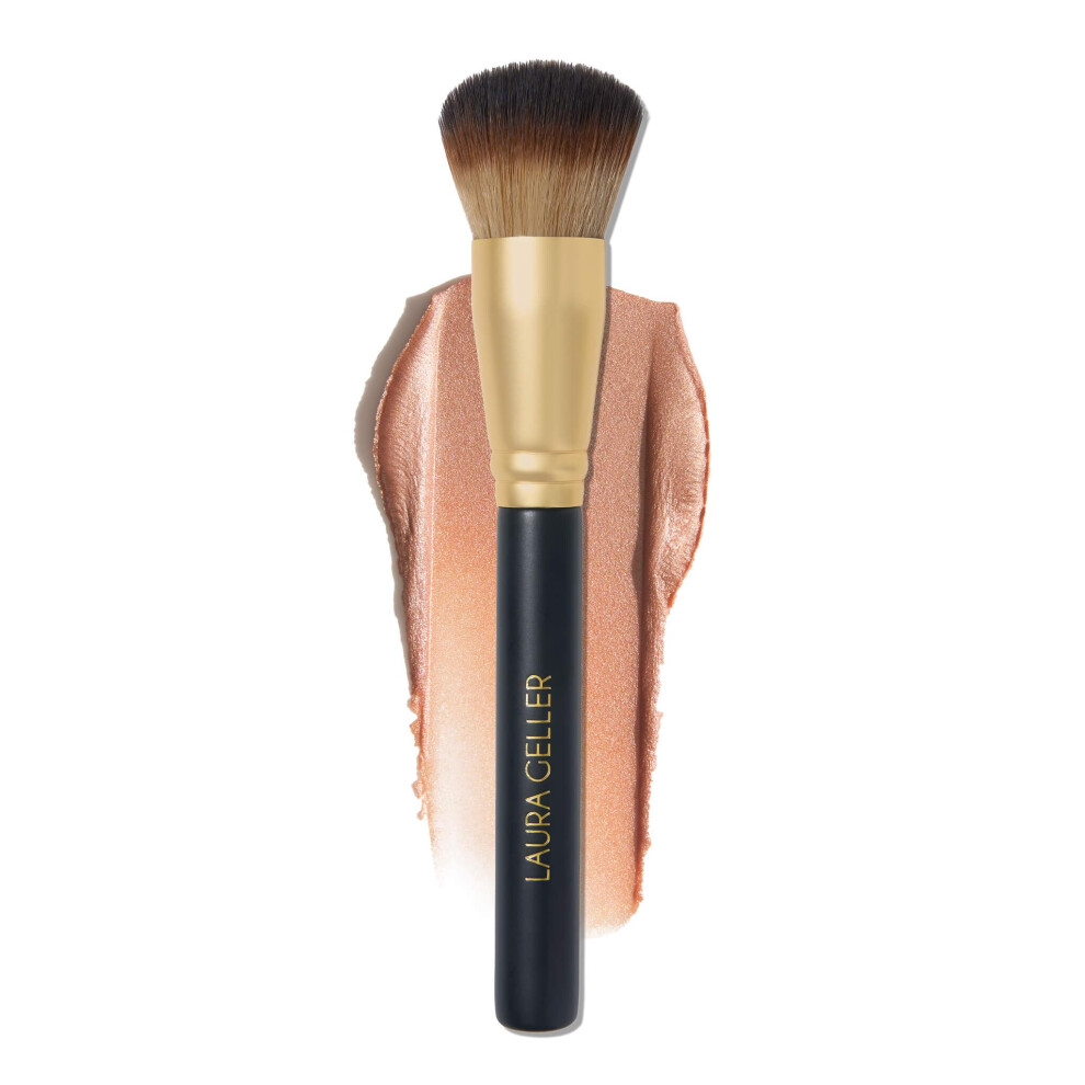 LAURA GELLER NEW YORK The Wonder Brush  Makeup Brush with Wooden Handle  Apply The Wonder Balm  Cream & Liquid Blush  Even Application and Blending