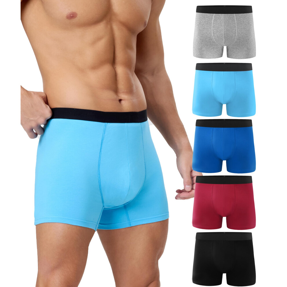 Yeswel Incontinence Underwear For Men 150Ml Absorbency Washable Reusable Cotton Heavy Flow Bladder Leak Proof Boxer Briefs (Multicolor01 Medium)