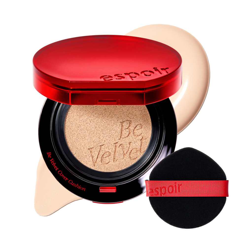 espoir [NEW] Be Velvet Cushion Foundation | Quick and Easy Coverage with Long-lasting Color by Zero Oxidation (#13 Porcelain  0.46 Ounce (Pack of 1))-image-OPC-PHFMY7J-NEW