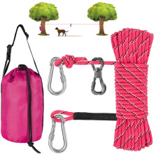 XiaZ Dog Tie Out-kabel fr camping 50 fot brbart verliggande vagnsystem fr hundar upp till 200lbs Hundkabel fr grdscampingparker Utomhuseven