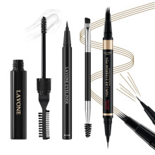 Microblading Eyebrow Pen Kit - Waterproof Brow Makeup Set with Eyebrow Pencil Eyebrow Gel Clear Eyeliner Dual-ended Eyebrow Brush Natural Loo
