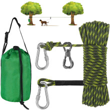 XiaZ Dog Tie Out-kabel fr camping 50 fot brbart verliggande vagnsystem fr hundar upp till 200lbs Hundkabel fr grdscampingparker Utomhuseven