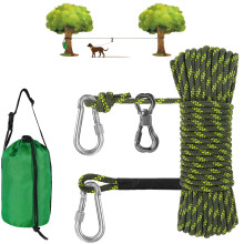 XiaZ Dog Tie Out-kabel fr camping 100 fot brbart vagnsystem fr hundar upp till 200lbs Hundkabel fr grdscampingparker Utomhusevenemang 5 min.