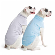 Spark Paws Dog T-Shirt  Quick Dry Soft Stretchy  Lightweight Breathable for Dogs with Sensitive Skin - Blue & Grey (Set of 2) - 5XL