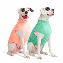 Spark Paws Dog T-Shirt  Quick Dry Soft Stretchy  Lightweight Breathable for Dogs with Sensitive Skin - Peach & Mint (Set of 2) - 5XL