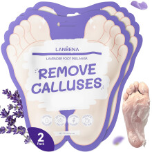 LANBENA Lavendel Foot Peel Mask - Voetpeelingmasker voor het verwijderen van droge, dode huid, eelt en het repareren van ruwe hielen voor babyzac