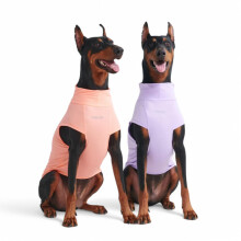 Spark Paws Dog T-Shirt  Quick Dry Soft Stretchy  Lightweight Breathable for Dogs with Sensitive Skin - Purple & Peach (Set of 2) - 3XL