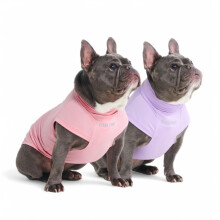 Spark Paws Honden-T-shirt Sneldrogend Zacht Rekbaar Lichtgewicht Ademend voor honden met een gevoelige huid - Paars en roze (set van 2) - L