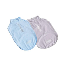Spark Paws Dog T-Shirt  Quick Dry Soft Stretchy  Lightweight Breathable for Dogs with Sensitive Skin - Blue & Grey (Set of 2) - M