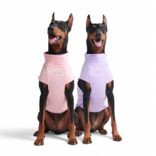 Spark Paws Hunde T-shirt Hurtigttrrende Bld Stretchy Letvgts ndbar til hunde med flsom hud - Lilla & Pink (st med 2) - 2XL