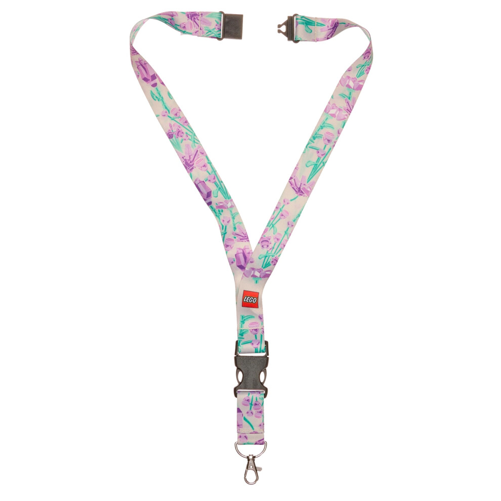 LEGO Lanyard  Neck Strap for Key Chains  Detachable Lanyard for Phone  Keys  ID Badge  with clasp and Quick Release Buckle  Purple Bouquet