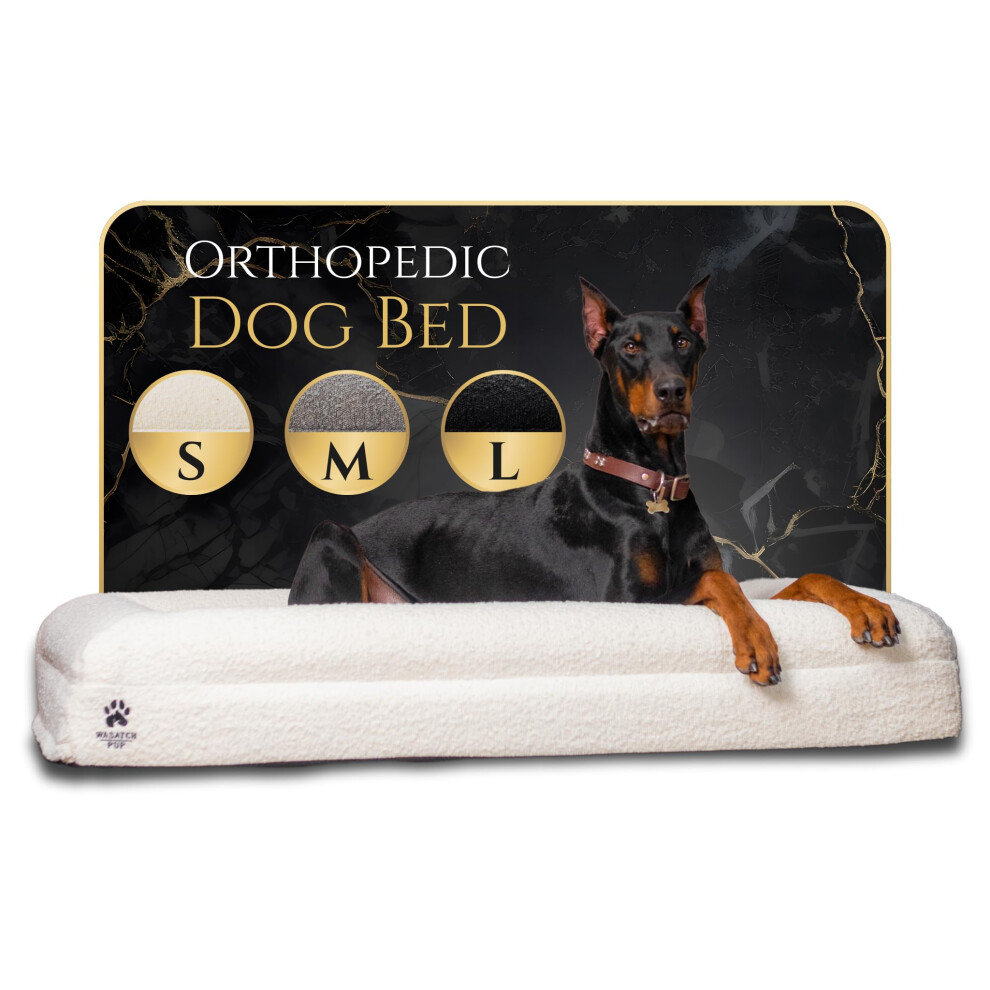 Wasatch Pup Luxus-Boucle-Stoff Orthopdisches Hundebett Fr Groe Hunde Mit Memory-Schaum | Atmungsaktives, Bequemes Und Waschbares Hundecouchbet-image