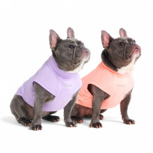 Spark Paws Dog T-Shirt  Quick Dry Soft Stretchy  Lightweight Breathable for Dogs with Sensitive Skin - Purple & Peach (Set of 2) - XL