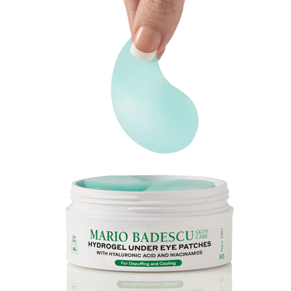Mario Badescu Hydrogel Under Eye Patches (30 Pairs) - Hydrating Eye Masks for Puffy Eyes  Dark Circles  Fine Lines  with Hyaluronic Acid & Niacinamide