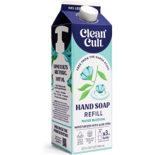 Ricarica di sapone liquido per le mani Cleancult - Fiori d'acqua - Idrata la pelle secca e sensibile - Realizzato con aloe vera e oli essenziali