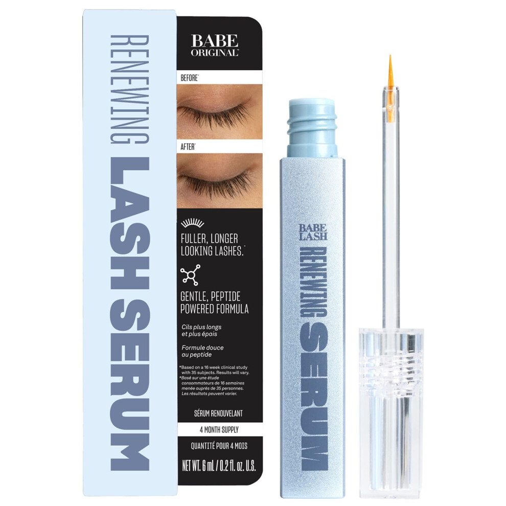 Babe Original Renewing Lash Serum - Peptide-Infused Eyelash Serum For Fuller Longer-Looking Natural Lashes Lash Enhancing Treatment With Nourishing