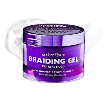 Fixer Styler Red by Kiss Gel intrecciato - Extra Firm Hold Anti -Flaking High Shine infuso con botanici avanzati per forti capelli nutriti - profumo