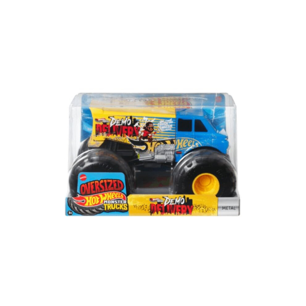 Hot Wheels Monster Trucks Demo Delivery Derby 1:24 Scale Metal Diecast Oversized