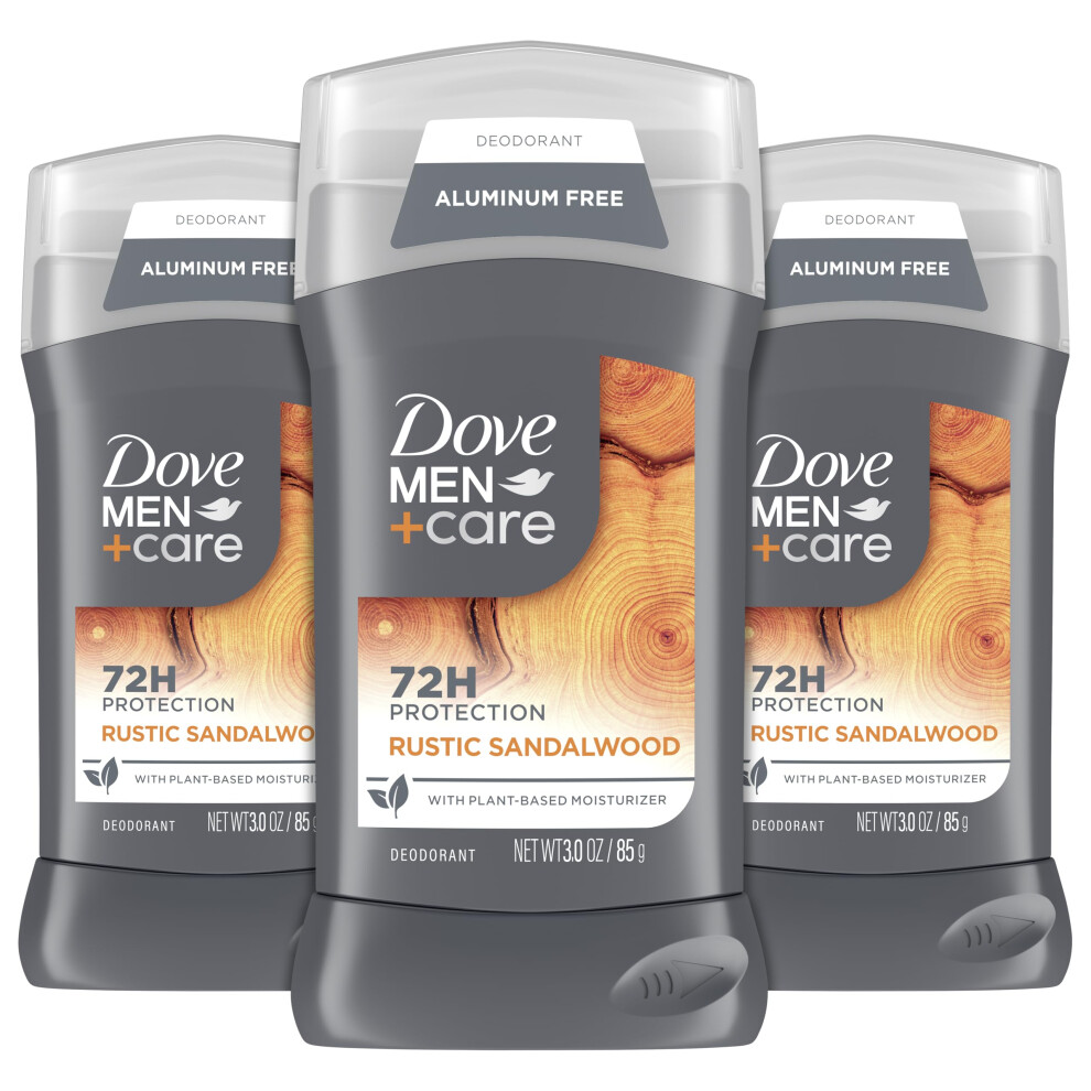Dove Men+Care Aluminum Free 3 Pack Rustic Sandalwood Deodorant for Men 3 oz
