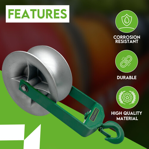 STATEN TOOLS 12"""" DIAMETER PULLING SHEAVE  PULLER  CABLE  HOOK  ROPE  WIRE  UP TO 6500lb CAPACITY 1