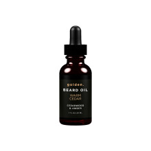 Golden Grooming Beard Oil for Men | Natural Growth Kit with Castor Oil Jojoba Oil and Olive Oil | Tames Moisturizes & Styles | Warm Cedar Scen