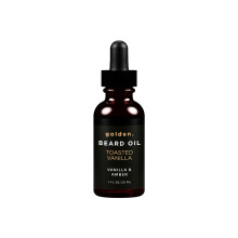 Huile Ă Barbe Golden Grooming pour Hommes | Kit de Croissance Naturel avec Huile de Ricin, Jojoba et Olive | Adoucit, Hydrate & Coiffe | Vanille