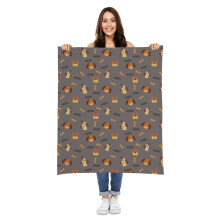 Karisma Decor Grey Woof Fleece Pet Letv?gtst?ppe - 30"""" x 40"""" - S?dt til hunde - Gaver og hvalpeartikler - Trykt i Amerika