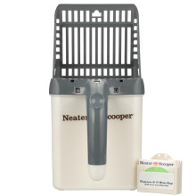 Neater Pets Neater Scooper, Standard-Katzenstreuschaufel, 15 Nachfllbeutel sauberer Katzenstreuschaufel mit Beutel, auslaufsicherer Katzenstreubeh