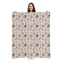 Karisma Decor Creme Poteprint Fleece Pet Letvgtstppe - 50"""" x 60"""" - Sdt til hunde - Gaver og hvalpeartikler - Trykt i Amerika