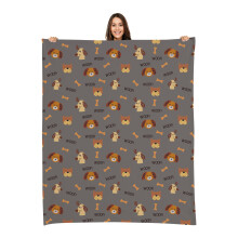 Karisma Decor Grey Woof Fleece Pet Letvgtstppe - 60"""" x 80"""" - Sdt til hunde - Gaver og hvalpeartikler - Trykt i Amerika