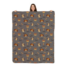 Karisma Decor Grey Woof Sherpa Pet letvgtstppe - 60"""" x 80"""" - Sdt til hunde - Gaver og hvalpeartikler - Trykt i Amerika