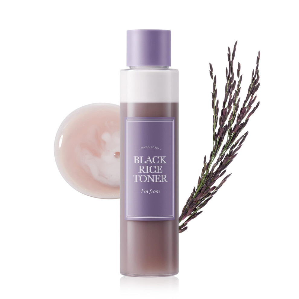 Je Viens De Black I'm From Rice Toner For Oily Skin Lightweight Niacinamide Panthenol Glass Skin Fragrance Free Korean Skin Care 150Ml 5.07 Fl.oz