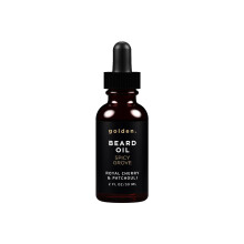 Golden Grooming Beard Oil for Men | Natural Growth Kit with Castor Oil Jojoba Oil and Olive Oil | Tames Moisturizes & Styles | Spicy Grove Sce