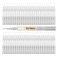 UPZIGS 50 Stck leere Nagelhautlstifte, 3 ml, Reisegre, Nagellstifte, lose Einweg-Drehstifte mit Pinsel, kein Auslaufen, DIY-Nagelpflege-Sets fr