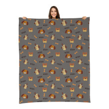 Karisma Decor Grey Woof Plys letvgtstppe til kledyr - 60"""" x 80"""" - Sdt til hunde - Gaver og hvalpeartikler - Trykt i Amerika