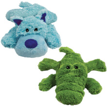 KONG Cozie Ali The Alligator Plush Dog Toy and Medium Cozie Baily The Blue Dog Toy Bundle