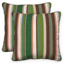Honeycomb Outdoor Square Toss Kissenbezug-Set 18"""" B x 18"" L Stripe Pine Green Slipcover