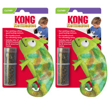 KONG Herbruikbare Katnipt speelgoed, Assortiment 2-Pack - Pluche Kat speelgoed met Vullende Katnip Zak